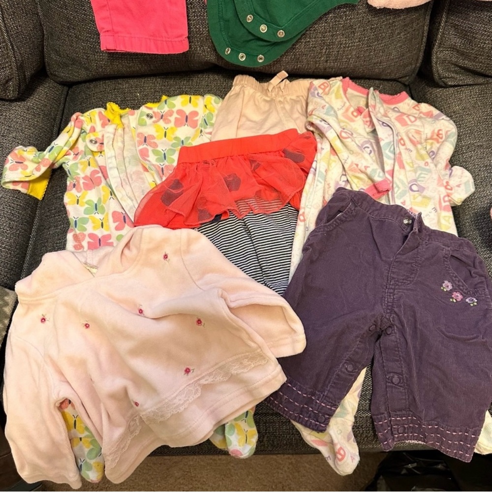 Not Such A Mystery Baby Girl NB-6 Mo Clothes & Sleep Sacks approximately 5#